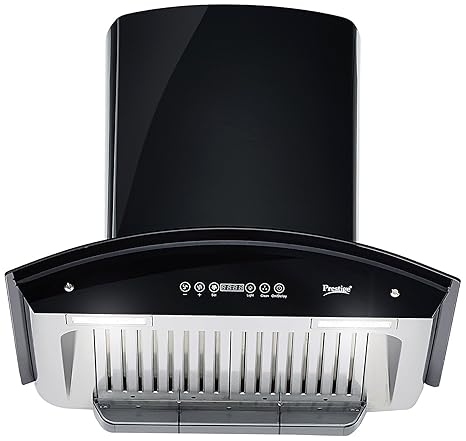 Prestige 60cm 1000 m3/hr Chimney (AKH 600CB-Plus, 2 Baffle Filters, Touch Control, Black)
