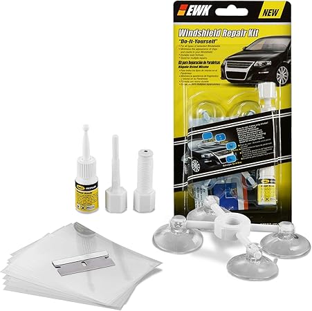Amazon Ewk 車フロントガラスチップ修理キット 自動車フロントガラスガラスクラックフィラーパッチキット ウィンドウケア 車 バイク