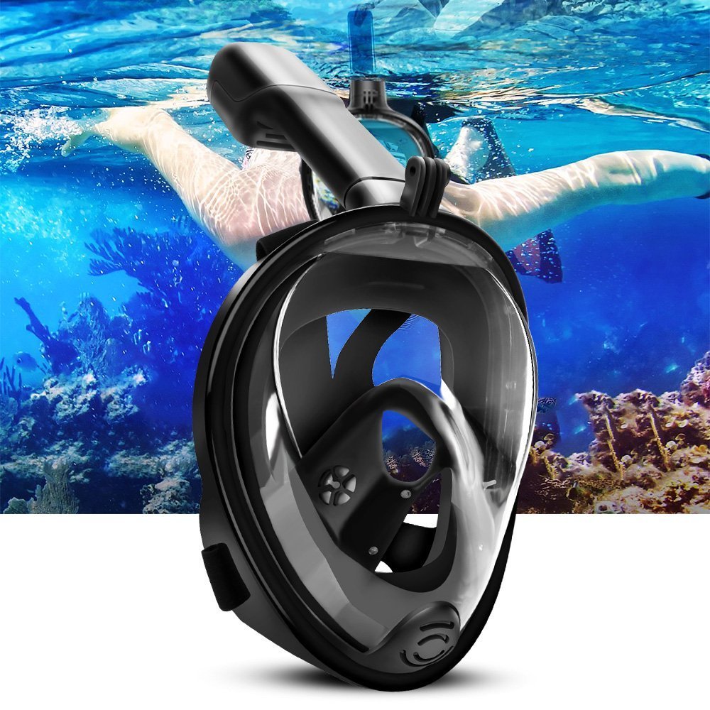 ELEPOWSTAR Snorkel mascarilla natación inmersión snorkel ° cara panorámica completa anti fog