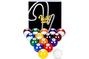 VSSAL Regulation Billiard Balls, Glossy Pool Table Ball, Complete 16 Pool Balls Billiard Set, Premium Polyester Resin, for Friends, Family and Billiards Lovers
