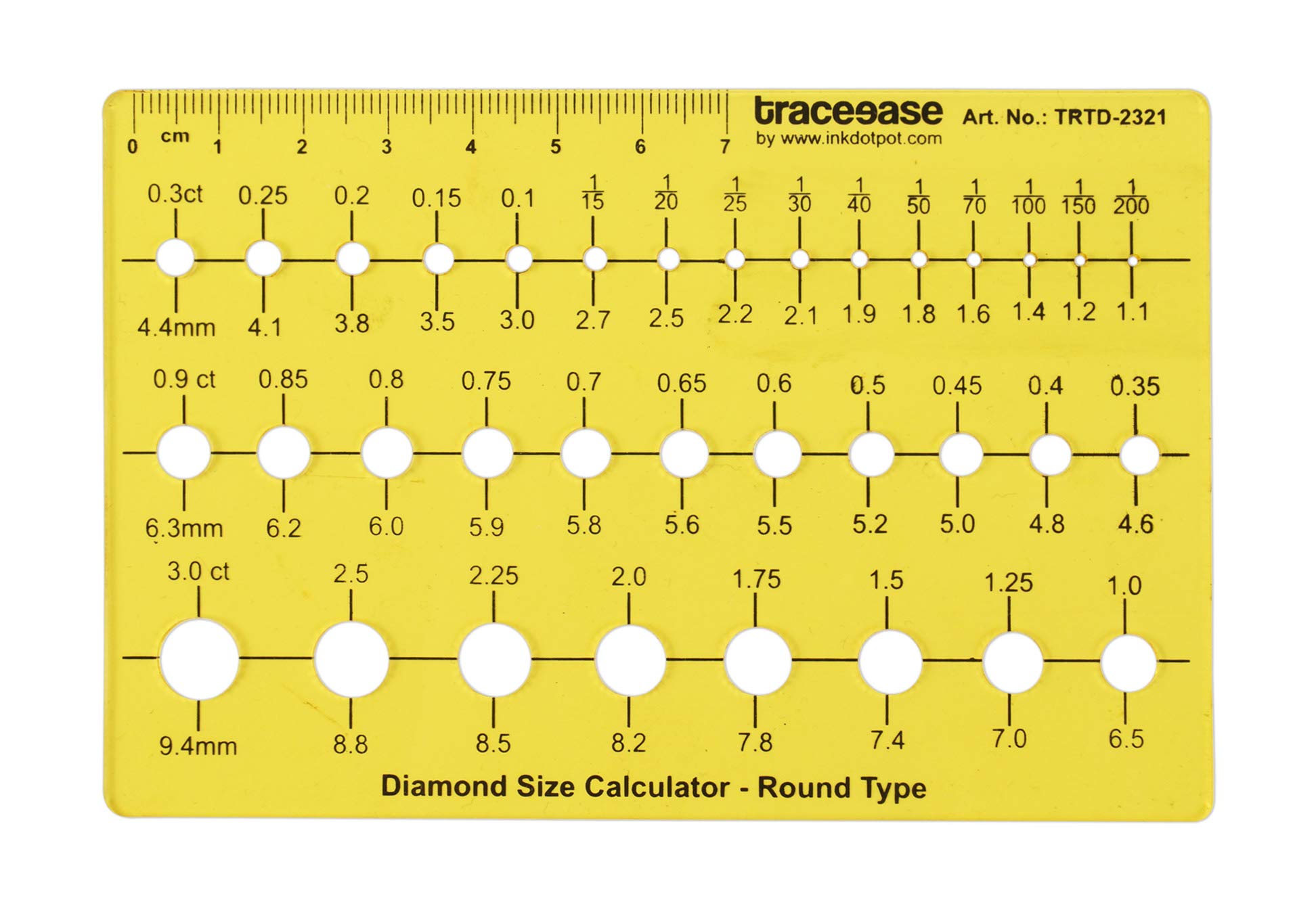 Traceease Diamond Size Calculator Round Shape Jewelry Templates Drafting Tools Jewellery Designing Stencils
