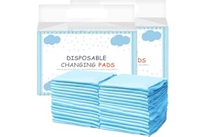 REFLYAWAY Baby Disposable Changing Pads - Soft Non-Woven Fabric (50 Pads) Underpads 18 X 23 Inches Ultra Absorbent Waterproof Protective Pee Pads for Babies, Kids, Adults, Elderly（Big Blue）