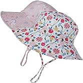 MaxNova Baby Sun Hat Toddler Summer UPF 50+ Baby Girl Bucket Hat Wide Brim Beach Hats for Baby Boys 0-7 Years 2pack