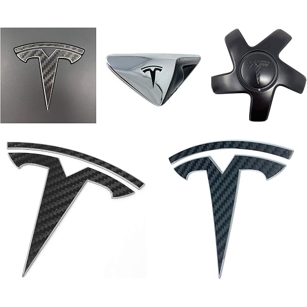 Black Satin Tesla Badge Emblem – Model 3/Y/S/X, Front/Rear, Adhesive Mount, Aluminium
