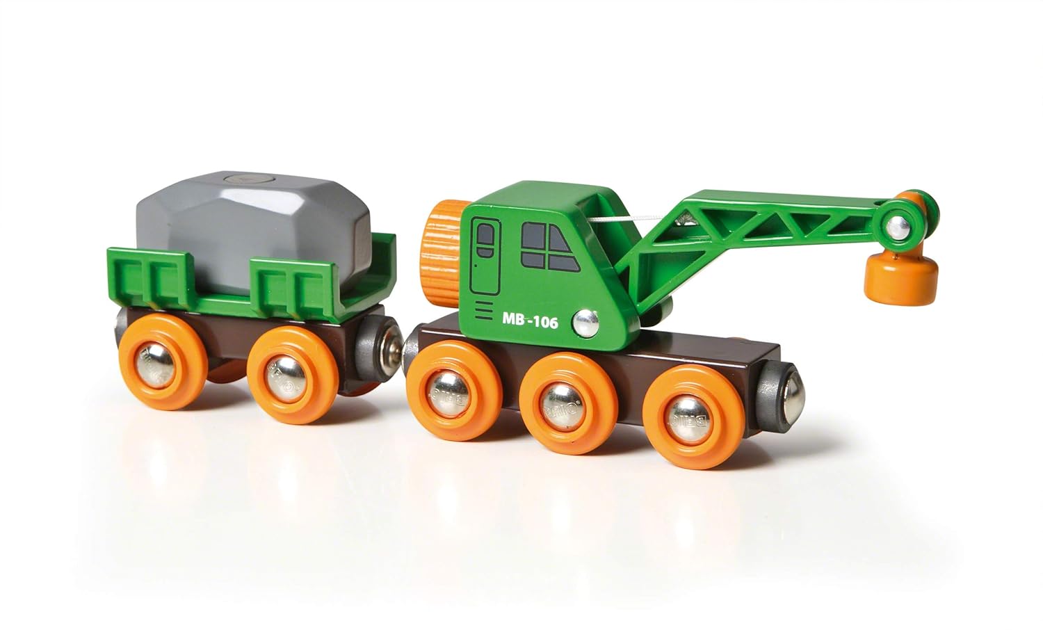 BRIO World - 33698 Clever Crane Wagon Set | 4 Piece Train Accessory and Crane Toy for Kids Ages 3 and Up
