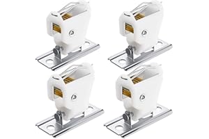 Jetec 4 Pieces White Roman Shade Cord Lock Dual Brass Wheels Stainless Steel Bracket Swivel Type Hold up to 3 Cords Austrian Shade Window Blind Lock for Pleated Shades Woven Wood Shades Bamboo Blinds