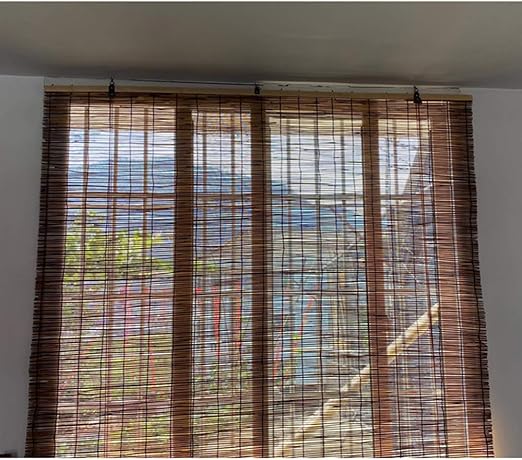 Amazon Com Dlly Exterior Bamboo Roller Blinds Reed Shades For Windows Retro Roman Curtains Used For Indoor And Outdoor Restaurants Hotels Waterproof Blinds Weather Resistant 140x260cm 55x102in Home Kitchen
