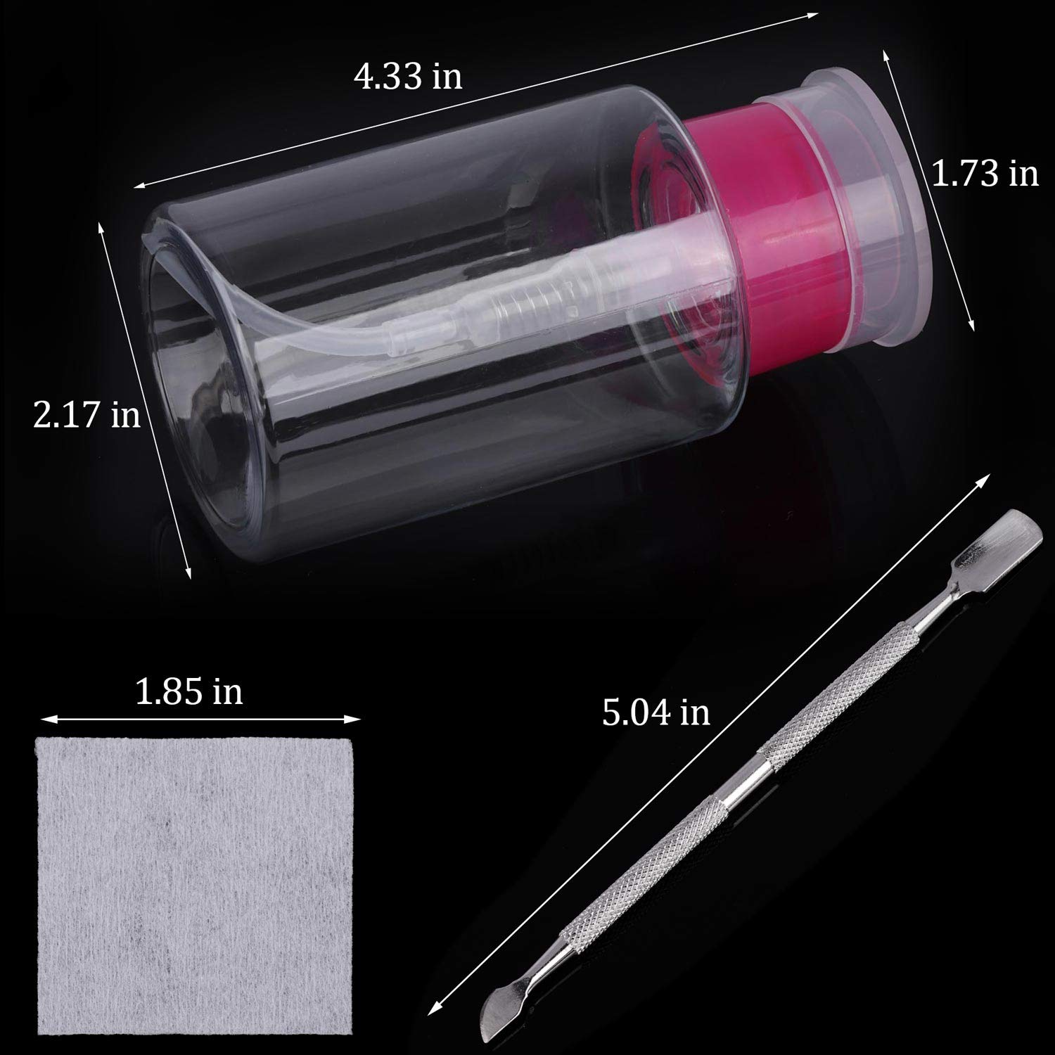 960 pcs Lint Free Nail Wipes Cotton Pads Remover to Soak Off Acrylic Gel Nail Polish with Pumb Bottle Dispenser and 1 Cuticle Pusher : Beauty