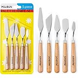 MEEDEN 5 Pieces Painting Knives, Stainless Steel Spatula Palette Knives Oil Paint Metal Pallet Knife with Wood Handle Art Too