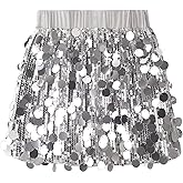 Sparkly Sequin Skirt for Girls Toddler & Kids Elastic Waistband Skirts with Lining