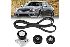 Kozlira Engine Drive Belt Tensioner Idler Pulley V-Ribbed Serpentine Belt Kit Compatible with Mercedes-Benz ML350 C230 C300 C350 E350 S550, 2006-2011 - Replace 2722021419 2722000270 2722021019 6pk2404