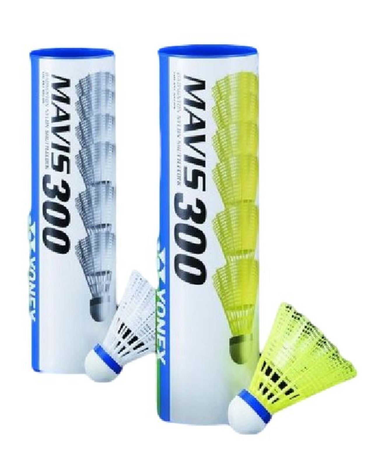 YONEX Mavis 300 Shuttles Medium (blue) Speed Badminton Shuttlecocks Tube Of 6