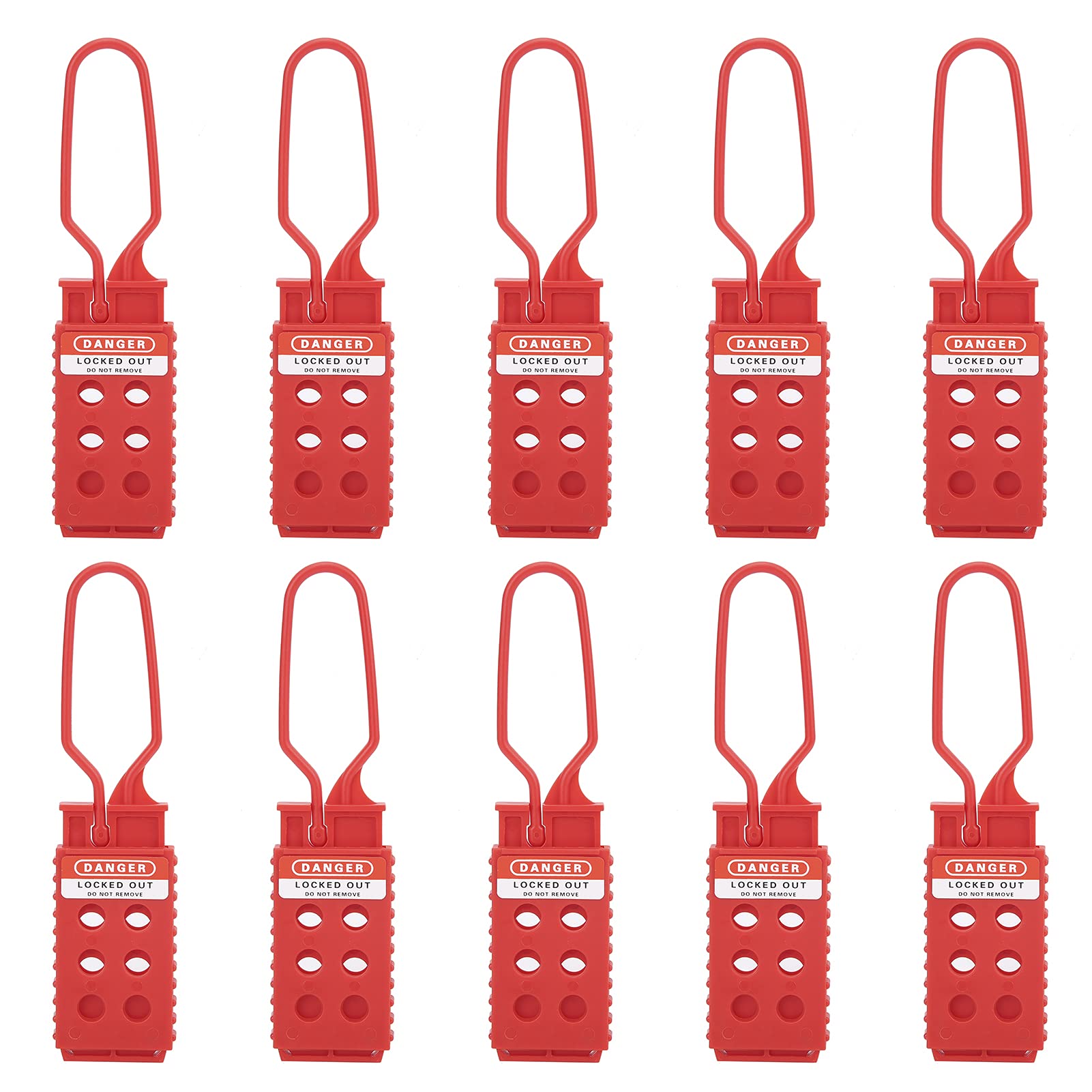 10pcs Lockout Hasp 6 Holes Insulation Tagout Hasp Multi-Person Management Safety Padlock for Industrial Equipment Maintenance