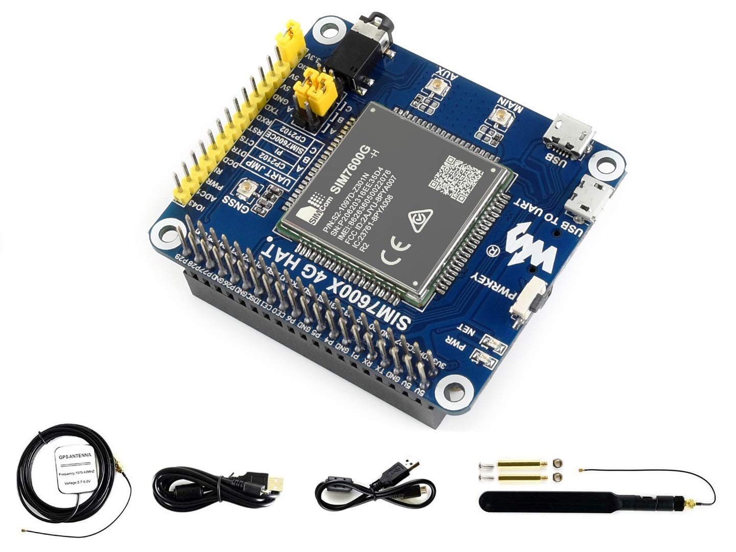 IBest waveshare 4G / 3G / 2G / GSM/GPRS/GNSS HAT for Raspberry Pi, Jetson Nano,Based on SIM7600G-H, Support LTE CAT4, 4G Connection, Global Positioning