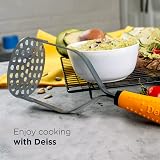 Deiss PRO Heavy Duty Stainless Steel Potato Masher with Non-Slip Rubber Handle view 4