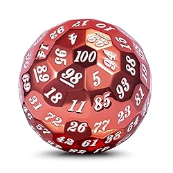 DNDND Single Metal D100 Polyhedral Dice Set Red 100