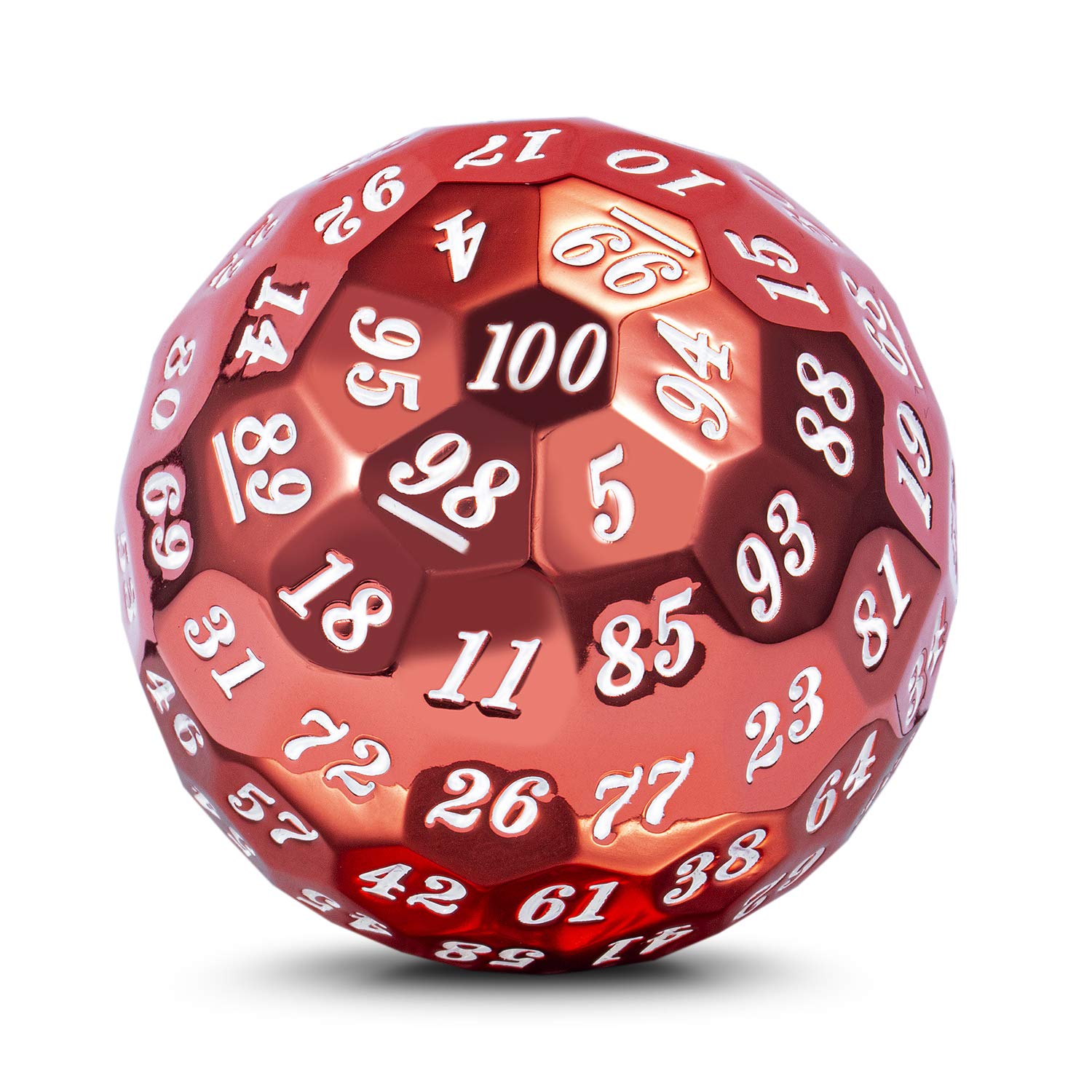 DNDND Single Metal D100 Polyhedral Dice Set Red 100