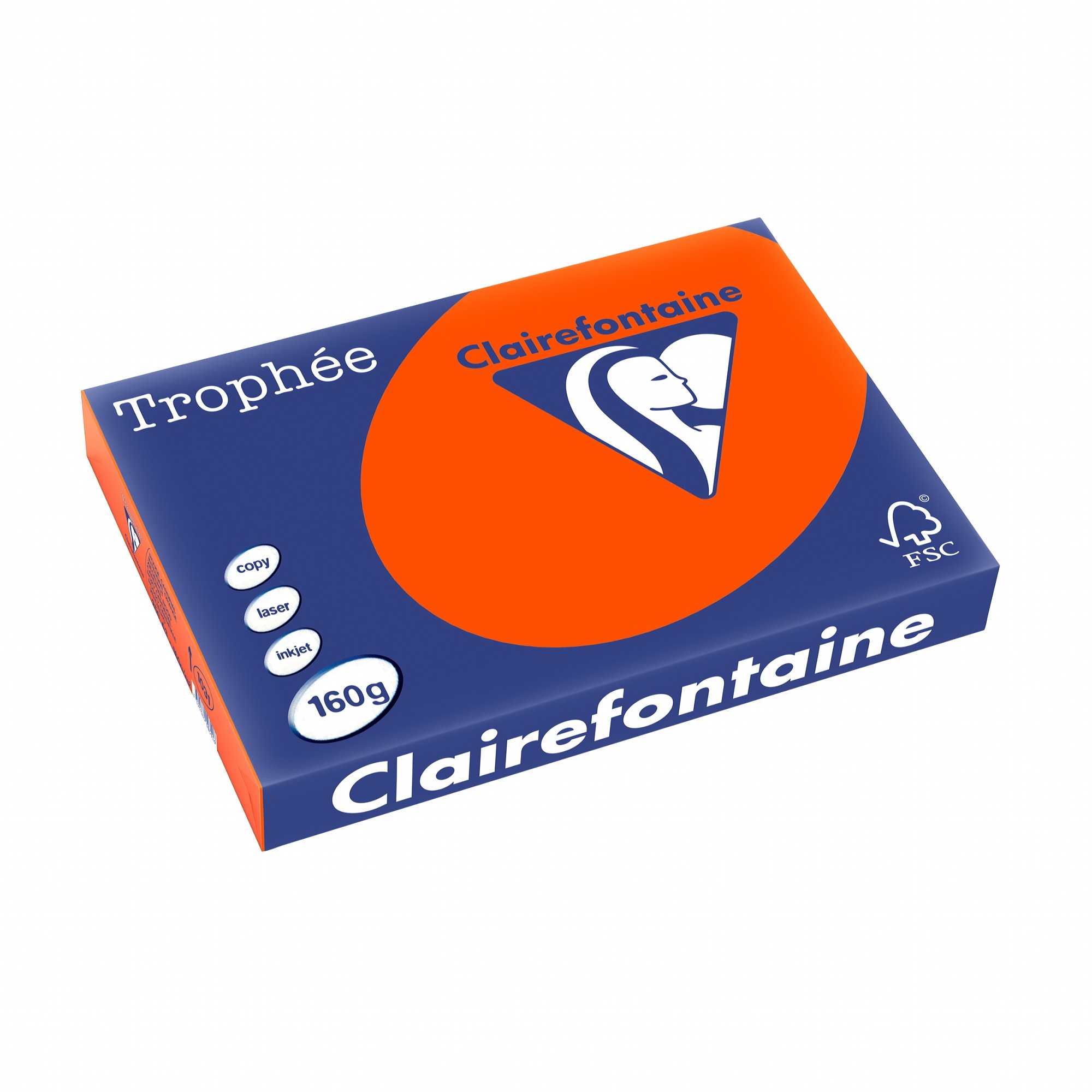 Clairefontaine 1031C Trophée Printer Paper for All Laser Printers, Copiers and Inkjet Printers, DIN A3 (42 x 29.7 cm) 160 g 1 Ream of 250 Sheets Red — image 1