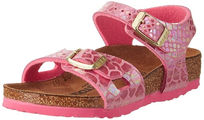 BIRKENSTOCK Kids Mädchen Rio Riemchensandalen, (Shiny Snake Pink), 39 EU