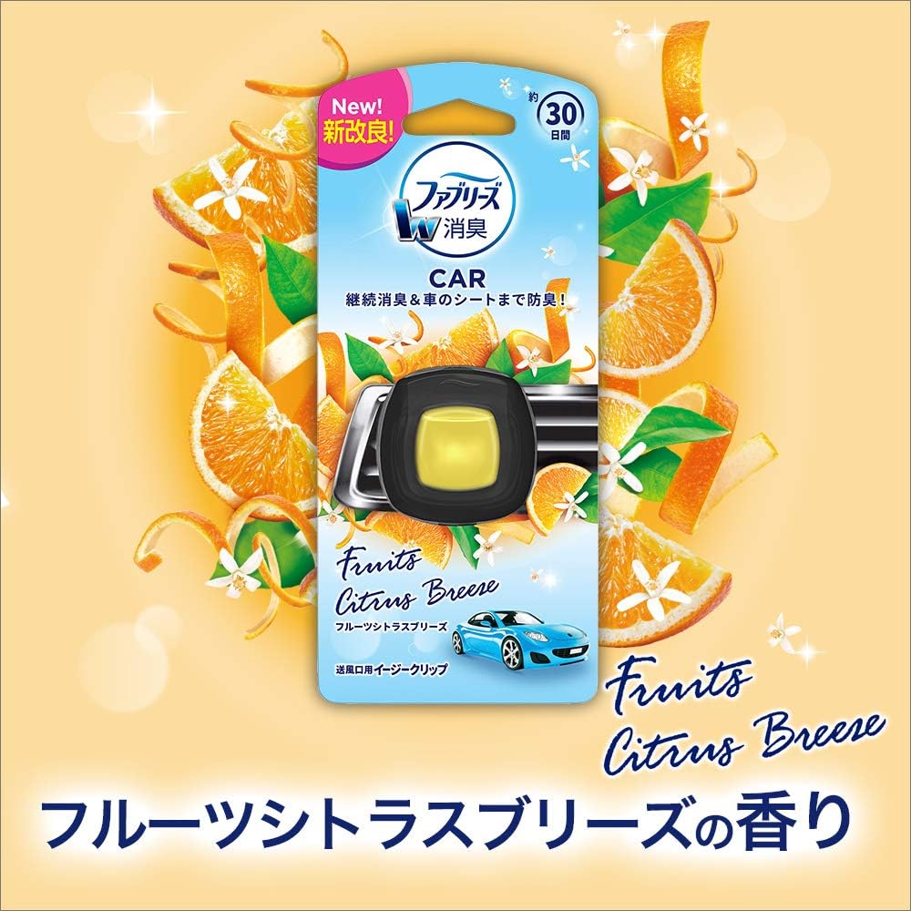 Amazon Co Jp ファブリーズ 車用 クリップ型 消臭芳香剤 イージークリップ フルーツシトラスブリーズ 2ml 2個 車 バイク