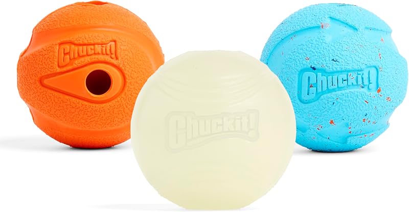 Chuckit! Fetch Medley Assorted Dog Balls Medium Pack of 3 Interactive Toys