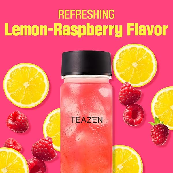 TEAZEN ENERGY DRINK POWDER BOOST, 100MG NATURAL CAFFEINE WITH BLACK TEA EXTRACT, B VITAMINS, VITAMIN C & L-CARNITINE, SUGAR-FREE ENERGY MIX FOR PERFORMANCE & IMMUNITY, 10 ON-THE-GO PACKETS, 1.76OZ