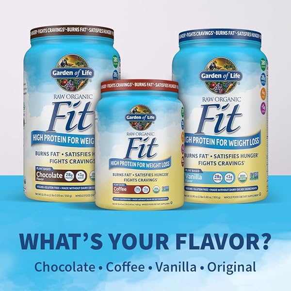 GARDEN OF LIFE RAW ORGANIC FIT VANILLA FLAVOR VEGAN PROTEIN POWDER – 28G PLANT BASED POWDER FOR WEIGHT MANAGEMENT, RAW PROTEIN, PROBIOTICS & FIBER, NON-GMO, GLUTEN-FREE, VEGAN, 20 SERVINGS