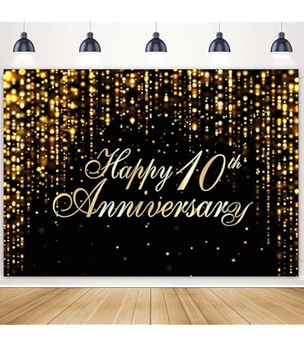 Amazon.com: HAMIGAR 6x4ft Happy 10th Anniversary Banner Backdrop