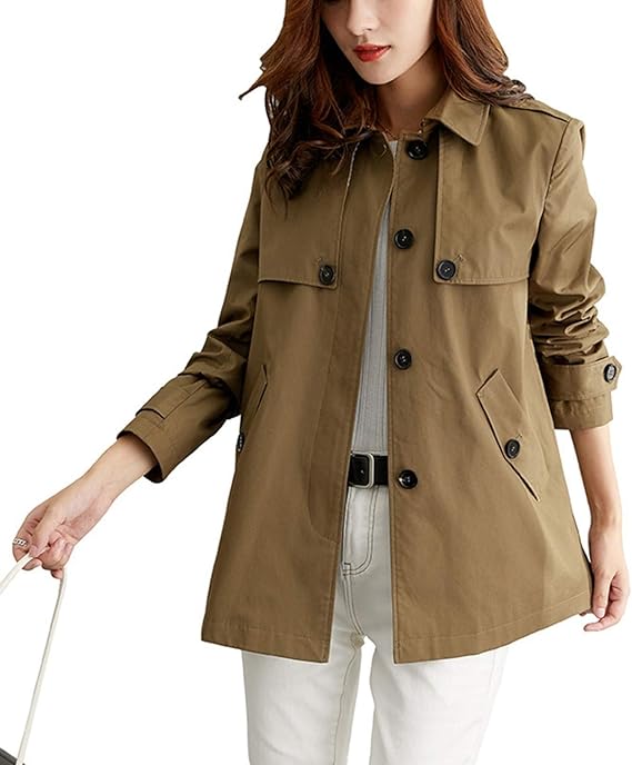Amazon レディース コート ジャケット M アウター トレンチコート トレンチ ショートコート ゆったり カーキ色 スプリングコート ショート丈 大人 春秋冬 就活 カジュアル ビジネス 通勤 Ol コーディやすい コート ジャケット 通販 Amazon レディース コート ジャケット M アウター トレンチコート トレンチ ショートコート ゆったり カーキ色 スプリングコート ショート丈 大人 春秋冬 就活 カジュアル ビジネス 通勤 Ol コーディやすい コート ジャケット 通販