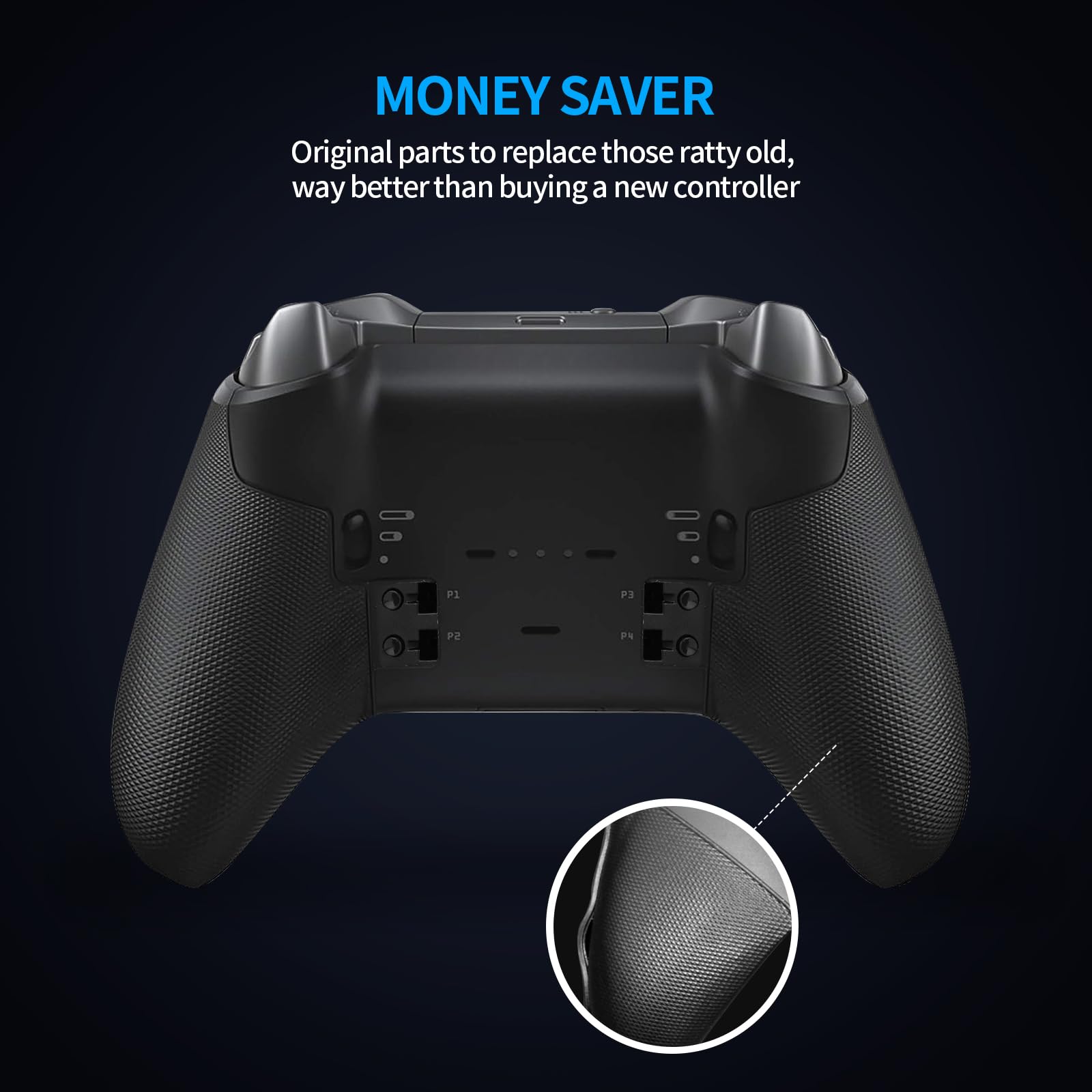 OEM Front Back Housing Shell Faceplate Grip Cover Replacement Repair Parts Accessories Kit for Xbox Elite Series 2 Controller