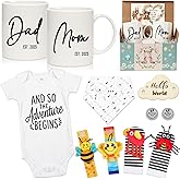 Breezy Valley New Parents Gifts for Couples, First Time New Mom and Dad Gifts Mugs Est 2025, Gender Reveal Baby Shower Gifts Basket, Pregnancy Gifts for Expecting Parents to be, Newborn Baby Gift Set