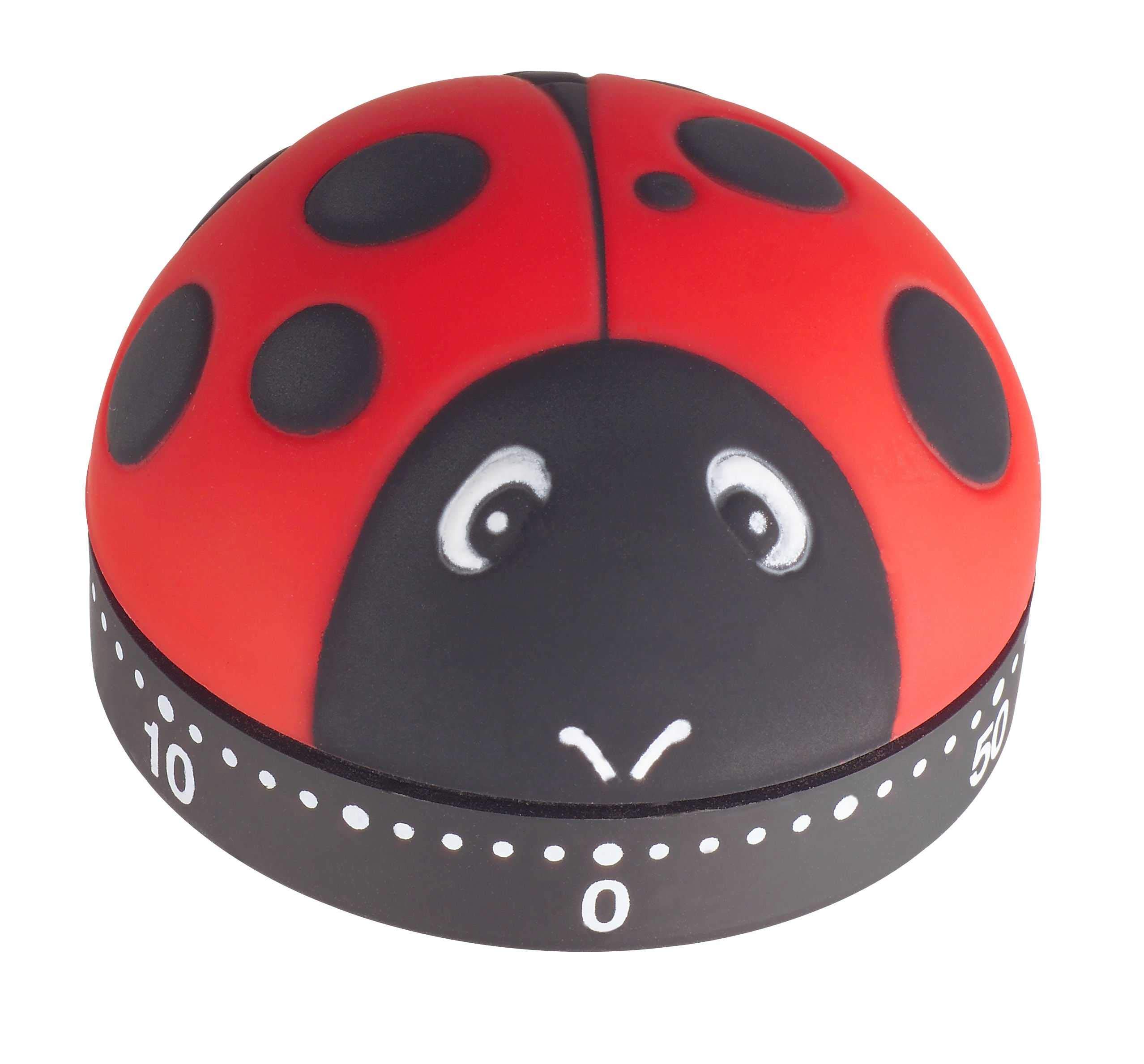 TFA Dostmann Analogue Kitchen Timer Ladybird Egg Timer 38.1025 up to 60 Minutes Red/Black