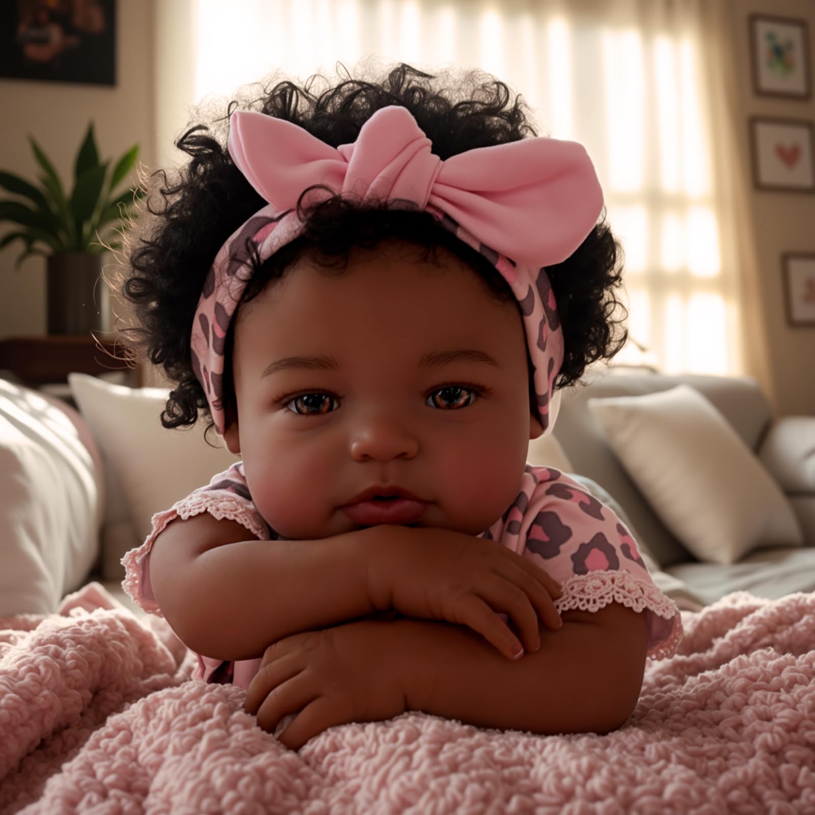 Photo 1 of BABESIDE Reborn Baby Dolls Black Girl, 20 Inch Realistic Black Girl Newborn African American Real Life Baby Girl Dolls Soft Vinyl and Cloth Body with Feeding Kit Gift Box for Kids Age 3+