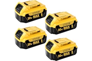 ULATI 4 Packs Replacement for Dewalt 20V Max Battery 6.0Ah Compatible with Dewalt 20 Volt XR Max Lithium-ion Battery DCB200 DCB205 DCB206 DCB207 DCB204 DCB201 DCB200 DCD/DCF/DCG Series Power Tools