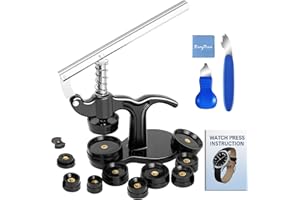 EasyTime Watch Repair Press Tool Set Watch Repair Kit 16pcs Suitable for Size 18mm to 50mm with Watch Case Open Pry Case Closer for Battery Replacement
