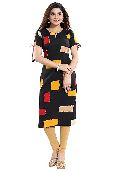 ALC Creations Women's Crepe Printed Straight Kurti