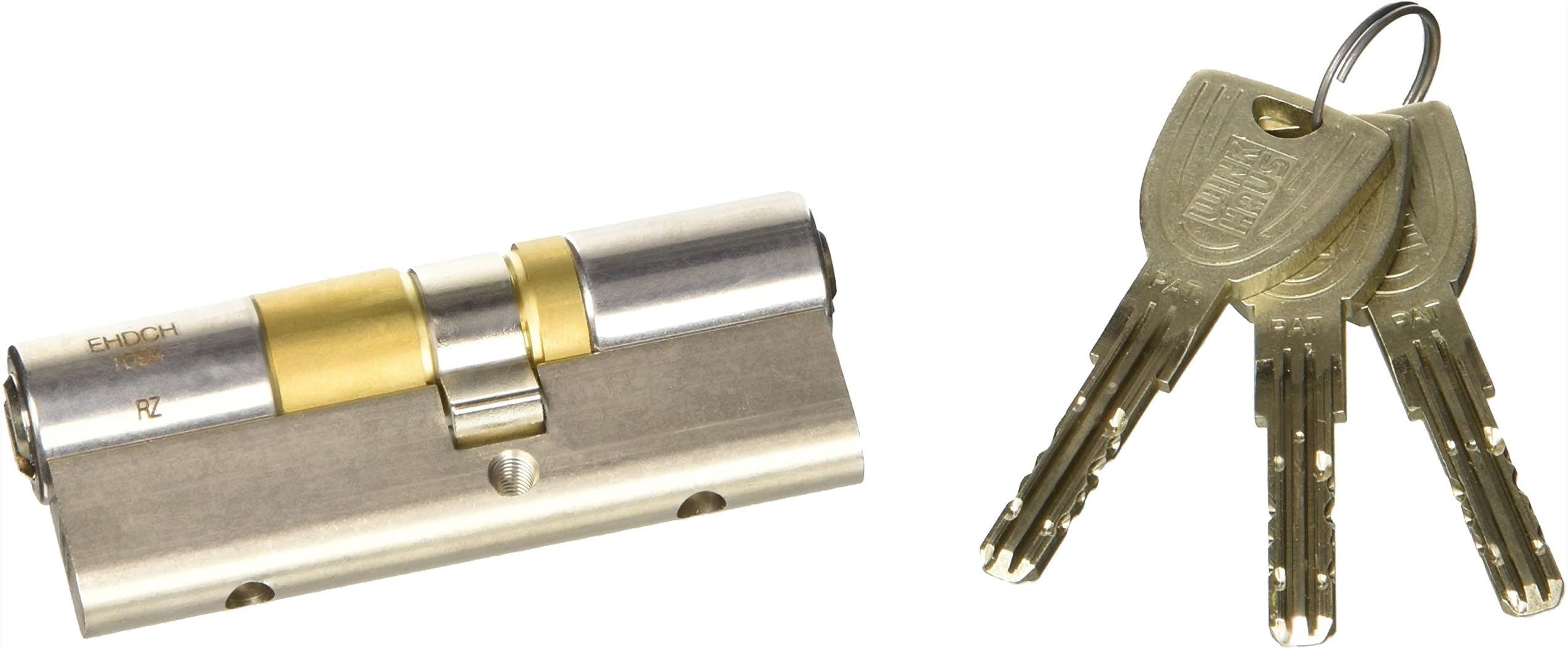 Wink Haus Profesioneller Mounting Double Cylinder Lock Key Tech X-Tra for Building Castles with Profile Cylinder Lock 35/45 mm, Nickel-Plated Brass matt, Pack of 1, XT01 N 35 + 45 EHD