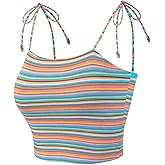 Allegra K Women's Cami Tube Top Tie Spaghetti Straps Sleeveless Summer Crop Tops