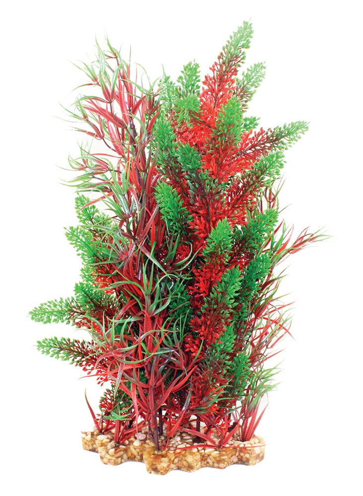 Aqua One Vibrance Pontederia/Typha with Gravel Base Aquarium Plant, X-Large, Red