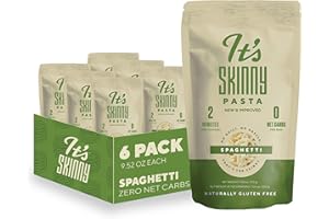 IT'S SKINNY It’s Skinny Spaghetti Pasta – Low Carb, Gluten Free, Keto & Vegan-Friendly, Shirataki Konjac, Sugar-Free, High in Fiber, Only 4.5 Calories Per Serving, Ready in 2 Minutes (6 Packs)