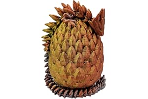 ZZ LIFE Surprise Dragon Egg Articulating Gemstone Dragon Fidget Toy - 3D Printed Flexi Dragons Flexible ADHD, Autism, Relief Anxiety - Articulated Joints for Kids and Adults (Gold Copper Silver)