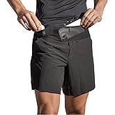FlipBelt Black Athletic Running Shorts for Men, with Reflective Logo and Pockets, Integrated Air Belt Waistband, XS-XL
