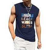 Gaupafmb Tank Tops Men Hawaiian Palm Tree Print Mens Tank Top Vacation Sleeveless Shirts for Men