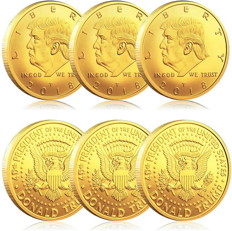 Kortes 6 Pack Donald Trump Coin 2018 Commemorative Novelty Coin Patriots Collection Gifts 45th President of The United States