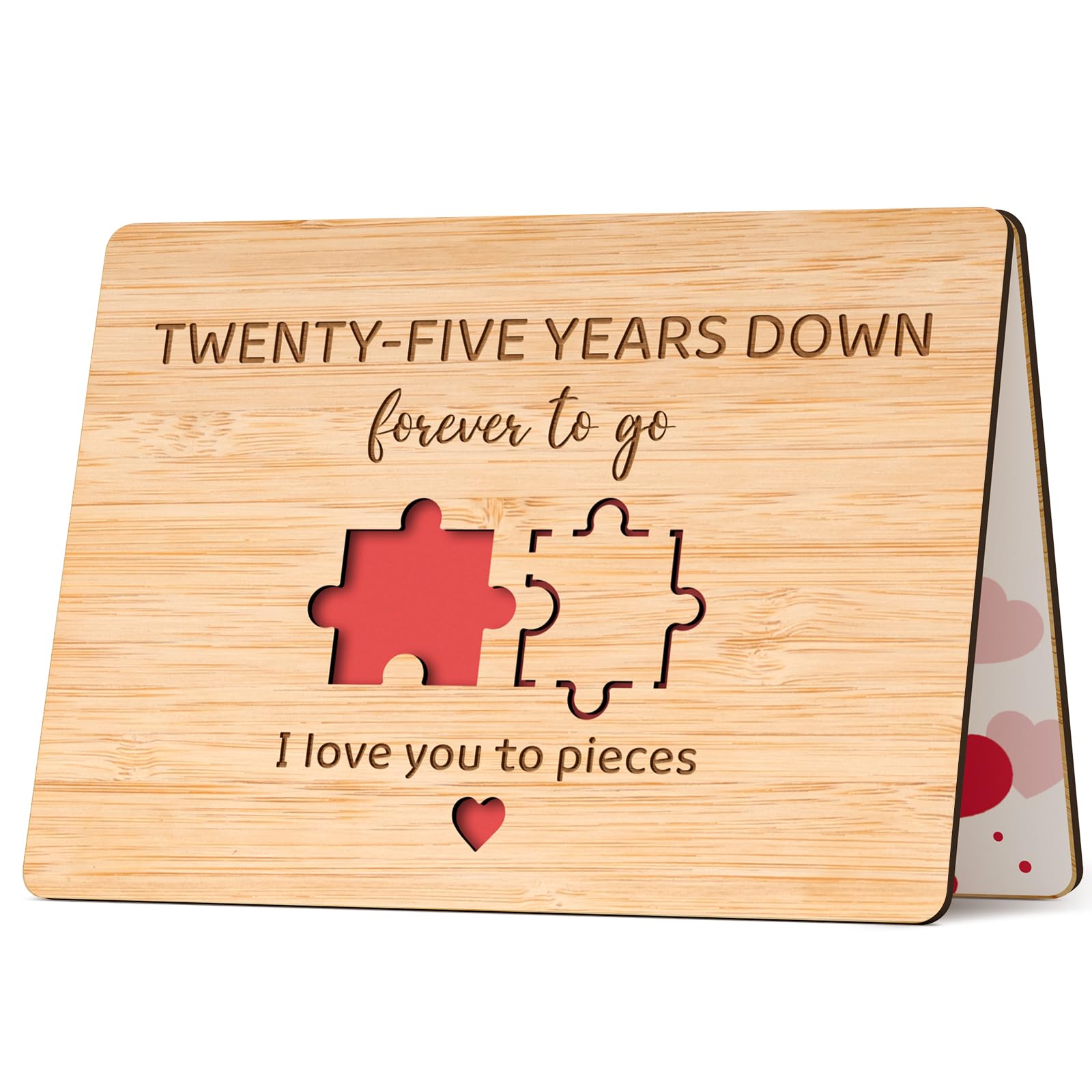 25th Wedding Anniversary Card Gifts, 25th Anniversary Card - Bamboo Card, Silver Anniversary Card Gift for Couple Wife Husband, 25 Years Wedding Anniversary Love Gifts for Wife Husband Couple Her Him