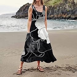 Generic Dresses for Women 2024 Sleeveless Floral