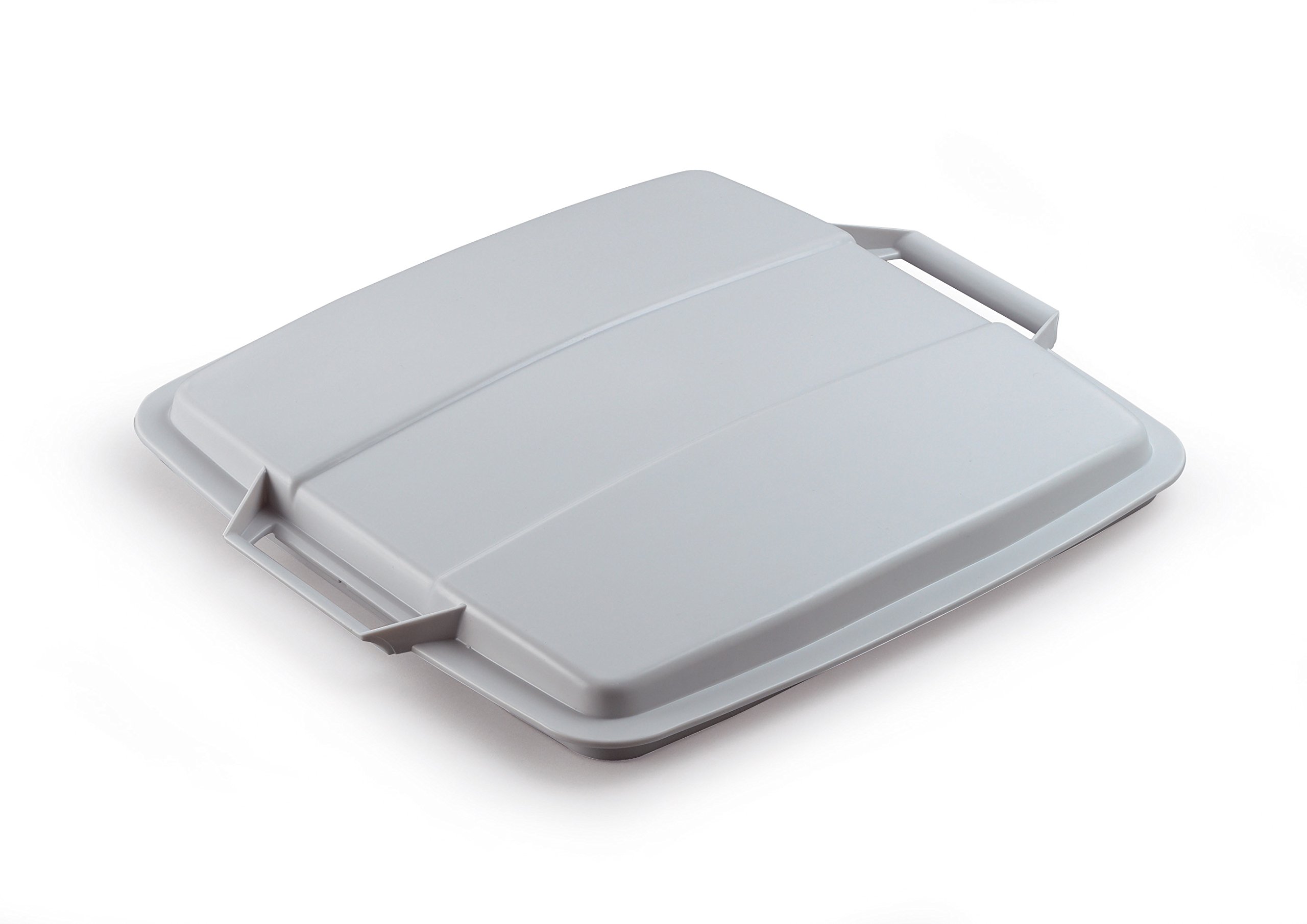 Durable DURABIN 90 Lid Grey - To Be Used with DURABIN 90 Waste Bin - Easy to Grip Handle - Made of Strong Polypropylene