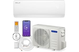 DELLA 11000 BTU Mini Split Air Conditioner 17 SEER2 Cools up to 550 Sq. Ft, Works with Alexa, 230V Wifi Enabled Air Conditioner & Heater Ductless Inverter System with Heat Pump, 16ft Installation Kit