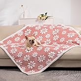 Yaning Waterproof Blanket for Dog Cat or Adult, Cute 3D Textured Flower Dog Blanket for Bed Couch Sofa, Soft Liquid Pee Proof Pet Furniture Protector, 50"x60", Pink