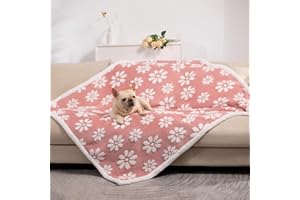 Yaning Waterproof Blanket for Dog Cat or Adult, Cute 3D Textured Flower Dog Blanket for Bed Couch Sofa, Soft Liquid Pee Proof Pet Furniture Protector, 50"x60", Pink